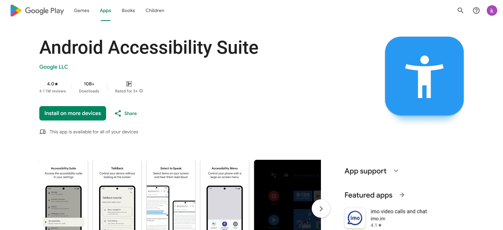 Android Accessibility Suite by Google (Screen reader for Android devices)