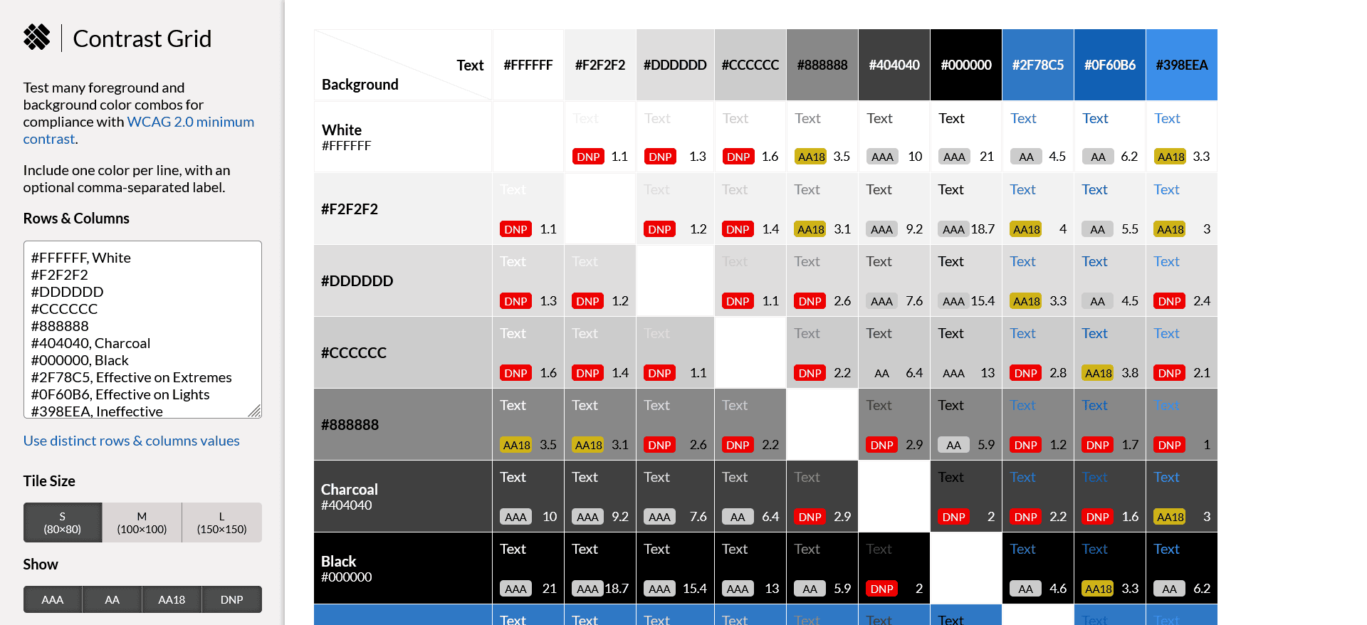 Contrast Grid
